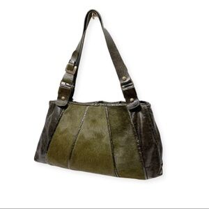 Marco Buggiani genuine leather shoulder bag/purse Color green